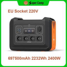 Super Camp Portable Power Station 2400W Expands Up to 2048Wh Fast Recharging Emergency for Home Backup Outdoor Camping