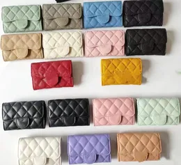 Mini Pure Color Purse Wallet Zipper Bag Women's Chain Wallets Leather Card Holder Pocket Short Girl Wedding Party Tote Bags Coin Purses