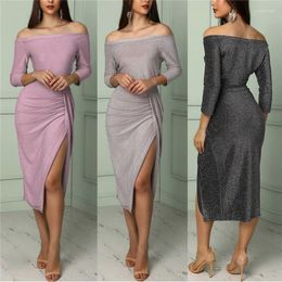 Casual Dresses Woman Fashion Long Sleeve Dress Midi Sexy Tight Simple Party Women Holiday Robe Girl Female Vestidos