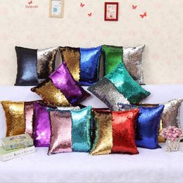 26 colors Sequins Mermaid Pillow Case Throw Cushion Cover 40*40cm Home Sofa Pillowcases