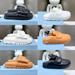 Women Sabots Slippers Soft Padded Nappa Leather Slides Summer Platform Slides Womens Designer Sandal With Box