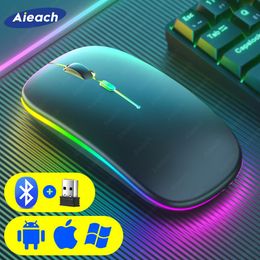 Mice Rechargeable Wireless Mouse For Laptop Macbook iPad Tablet PC Computer Bluetooth Mouse Gaming 2.4GHz USB Backlight Silent Mice