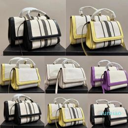 2023 bag Women's handbag designer luxury one shoulder bag fashion casual crossbody classic canvas striped two-color shopping clamshell premium tote