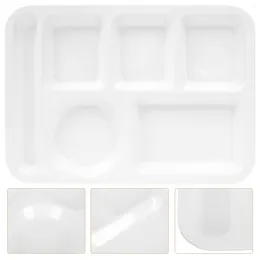 Dinnerware Sets Compartment Plate Dining Hall Divided White Plastic Dinner Plates Breakfast Lunch Ceramic Serving Simple Style Adults