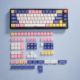 Accessories 138 Key Astrology Purple Constellation Keycaps PBT Sublimation XDA Height Mechanical Keyboard Adapter 68/87 Layout