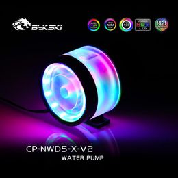 Cooling Bykski CPNWD5XV2 D5 Pump Flow Meters Maximum Flow Lift 5M 1000L/H Symphony Luminous Pump 5V ARGB For PC Water Cooling