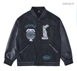 23ss Black Baseball Jackets Men Designer Jacket Tiffany Leather Sleeve New York Mens Coats 925 1 4V4P