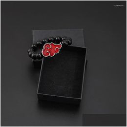 Beaded Strand Japanese Akatsuki Organisation Red Cloud For Women Men Bracelet Bangle Cosplay Jewellery Gift Drop Delivery Bracelets Dhjf4