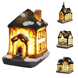 Christmas Decorations Ornament House Shape LED Light Gifts Battery Powered Xmas Luminous Miniature Decoration Creative Child Delicate Craft