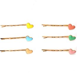 Hair Clips Barrettes Fashion Colour Love 6Pcs/Set Ladies Party Decoration Heart Shaped Hairpin Creative Gift Supplies Drop Delivery Dhmtk