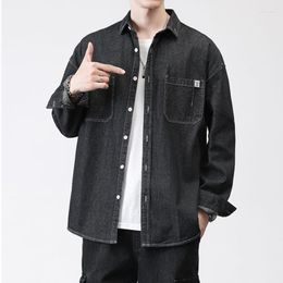Men's Jackets Man Denim Windbreaker Jacket Men Spring Autumn Casual Trench Coat Korean Fashion Solid Loose Male Trendy Outerwear Plus Size