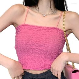 Women's Tanks Women Harajuku Camisole Clothes Sweet Crop Tops Summer 2023 T-shirt Y2k Kawaii Vintage Aesthetic Clothing Young Girls