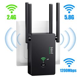 Routers 1200mbps Wifi Amplifier Repeater 2.4/5.8ghz AC1200M Signal Amplifier WIFI Repeater Wireless Router Extender