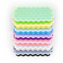 Bandejas de cubos de gelo premium moldes de silicone com tampa de vedação reutilizável moldes de cubo hexagonal seguro para bebidas refrigeradas com comida de uísque