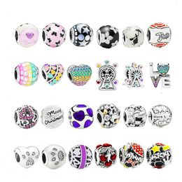 925 Pounds Silver New Fashion Charm Original Round Beads,Rainbow, Colorful Mosaic, Ferris Wheel Fixed Buckle Beads, Compatible Pandora Bracelet, Beads