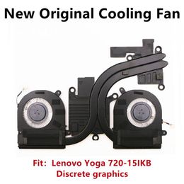 Pads New Original For Laptop Lenovo Yoga 72015IKB Cooling Fan CPU Cooler Heatsink Radiator 5H40N67861 AT1YU003SS0