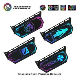 Cooling Customized Images Vertical Graphics Card Support VGA Holder GPU Bracket Stand PC Gamer DIY 12V RGB 5V ARGB Lighting