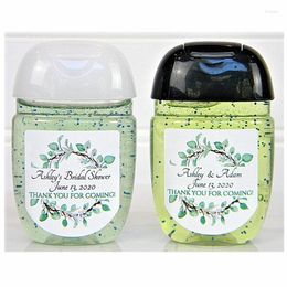 Wall Stickers Customized Eucalyptus Wreath Bridal Shower Hand Sanitizer Favor Labels - Wedding Favors Thank You For Comming
