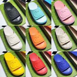 2024 Luxury Designer Womens letter Embroidery style Slippers Sandal Slide Macaron thick bottom non-slip soft bottom fashion house slipper women wear beach Sandals