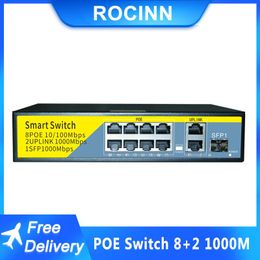 Control 11 Port Smart POE Gigabit Network Switch 52V For IP camera/Wireless AP/POE camera 1000Mbps Network Port 8 POE Port 1 SFP