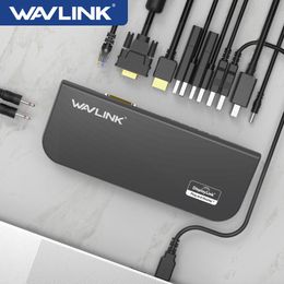 Stations Wavlink USB 3.0 Docking Station USB Hub Dual Video Display Monitor RJ45 Gigabit Ethernet Support 1080P DVI/HDMICompatible
