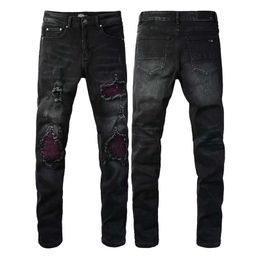 2023 New high-quality jeans tattered and ripped motorcycle pants slim fit motorcycle jeans men's designer jeans Size 28-40 #10