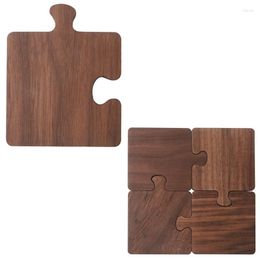 Table Mats Creative Walnut Wood Puzzle Drink Beverage Unique Rustic Top Ultimate Protection