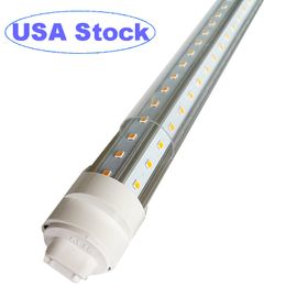 8FT LED Bulbs Light - 72W 6500K , Clear Cover, R17D/HO Base, 9000LM, 300W Equivalent Fluorescent Tubes F96T12/DW/HO, Rotate V Shaped, Dual-Ended Powered Ballast Bypass oemled