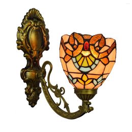Wall Lamps 6 " British Stained Glass Modern Mirror Lamp Garden Bedside Aisle Baroque Single