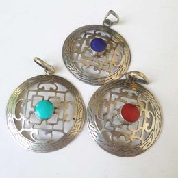 Charms Tibetan Pendants Mandala Amulet Pendant Nepal Vintage Hollow Jewellery Multi Colours TBP021