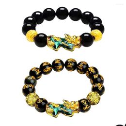 Beaded Strand Pixiu Bracelet Mantra Bring Good Luck And Wealth Buddhism Faith With Chinese Ancient Animal Beads Bracelets Drop Deliv Dhgoc