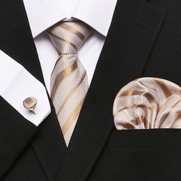 Business men's tie banquet formal tie casual tie designer tie factory Customised handkerchief tie cufflinks 3-piece set