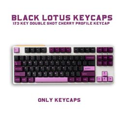 Accessories GMK Black Lotus Keycaps 173 Keys Double Shot Cherry Profile For Mechanical Keyboard 2U 1.75U Shift ISO Enter 6.25U 7U Spacebar