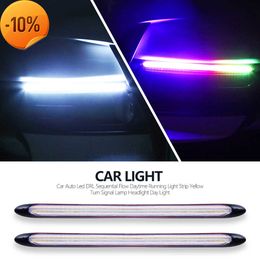 New 2pcs/set Car LED Daytime Running Light Colorful Turn Signal Headlight Strip Waterproof Modified Streamer Strip DRL Lights