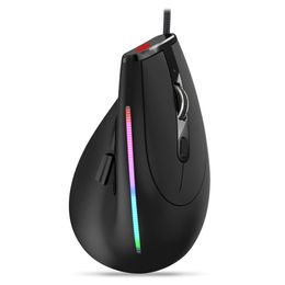 Mice Lefon RGB Ergonomic Vertical Mouse 9 Button 6 Gear DPI Optical Right Hand Gaming Mice For PC Laptop Computer Programmable Mouse