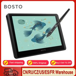 Tablets BOSTO 12HDA HIPS LCD Graphics Drawing Tablet Monitor 11.6 Inch Size 1366x768 Display 8192 Pressure Level Passive Technology