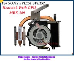 Pads StoneTaskin Replacement For Sony Vaio SVE151 SVE152 Genuine Laptop CPU Cooling Heatsink with GPU version Radiator Fan Tested
