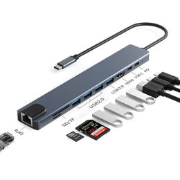 Stations USB C HUB Type C To 4K HDMIcompatible Adapter Usb3.1 Hub Splitter USB3.0 Dock Station RJ45 Card Reader for Macbook Pro Laptop
