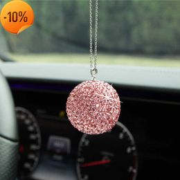 New Car Crystal Ball Auto Rearview Mirror Pendant Bling Rhinestone Ball for Rear View Hanging Ornament Car Interiot Decoration