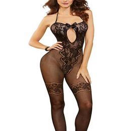 28% OFF Ribbon Factory Store Transparent catsuit large size fitness wear open chest sexy lingerie fishing net