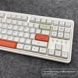 Accessories Planet Theme White Minimalist Style Personalized English Keycap XDA Material Sublimation PBT for Game Mechanical Keyboard