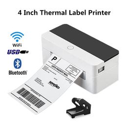 Printers D463B Shipping Label Maker Express Waybill Sticker USB Bluetooth 4 Inch Thermal Barcode Printer For Windows MAC OS Android IOS