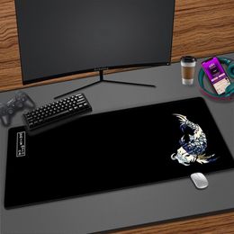 Rests Japanese Mouse Pad XXL Koi Large Gaming Mousepad For Gamer Rubber Antislip Computer Desk Mat Table Game Black Keyboard Pads Mats