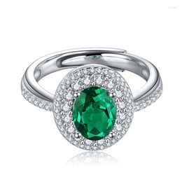 Cluster Rings Quality Exquisite Gift Loose 925 Sterling Silver 8 6mm 1ct Emerald 2023 Engagement Wedding Diamond Ring