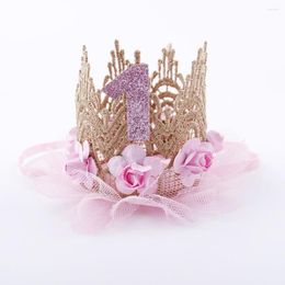 Hair Accessories Born Infant Baby Girls Birthday Tiaras Flower Lace Princess Headband Cute Gifts