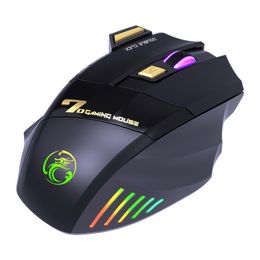 Mice Imice Gwx7 7 Buttons 2.4ghz Rechargeable Rgb Wireless Mouse For Computer Gamer Pc Laptop Desktop Ergonomic Gaming Office Mice