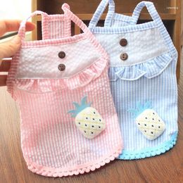 Dog Apparel Vest Cute Clothes Small Pineapple Camisole Pet Clothing Cat Shirt Dress 2023 Summer Puppy