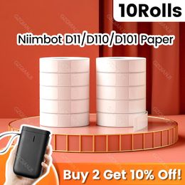 Printers Niimbot Thermal Sticker Labels Paper Roll Color White Cheapest Label Papers for Mini D11 D110 Portable Thermal Label Printer