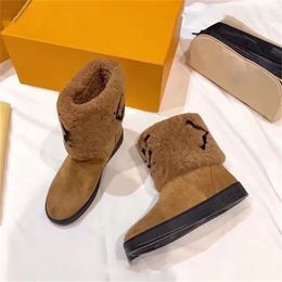 2023 Designer Women Boots SNOWDROPAnkle Boots Flat Lady Fashion Luxury Snow Boot Waterproof Winter Warm Wool Leather Sneakers