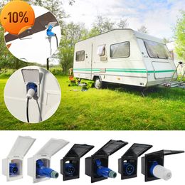 New RV Camper 220V-240V 16A External Flush Hook Up Waterproof Plug Socket RV Accessories Camper Trailer Van External Power Interface